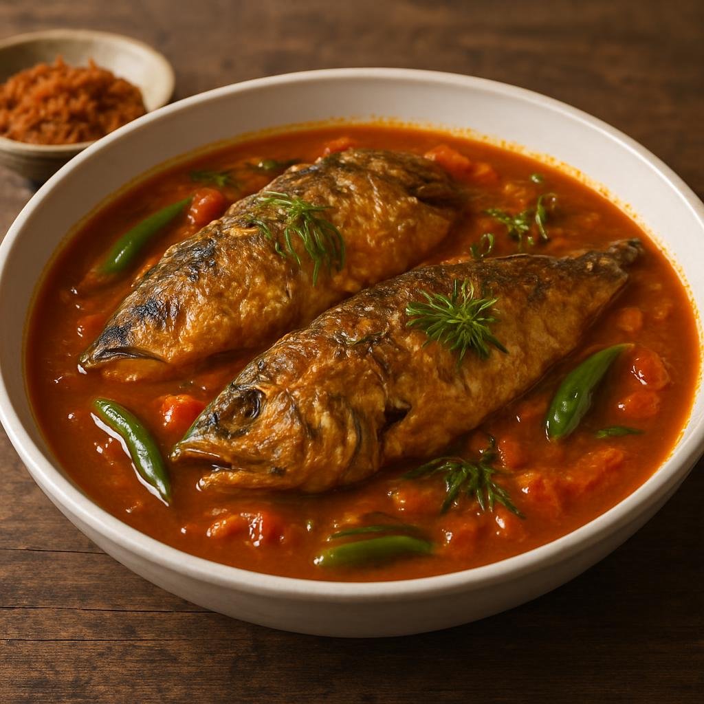 Entree: Myanmar – Rakhine Coastal – ငါးသားလောက် ➤ nga tha lauk (Rakhine-style sour and spicy fish stew flavored with tamarind and regional aromatics) recipe