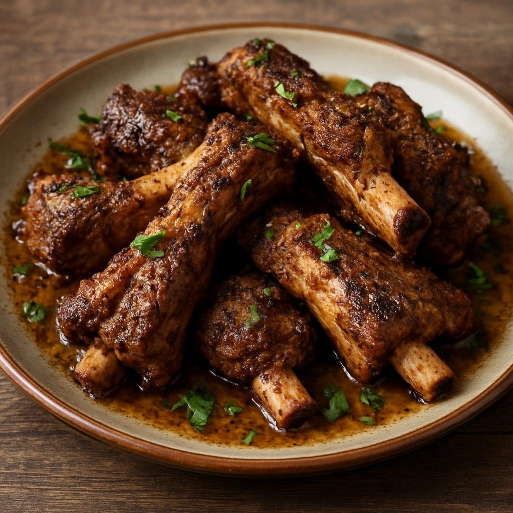Entree: Kazakhstan – Western Steppe Kazakhstan – Жая ➤ Zhaya (Pan-roasted or braised lamb ribs seasoned in simple steppe spices) recipe