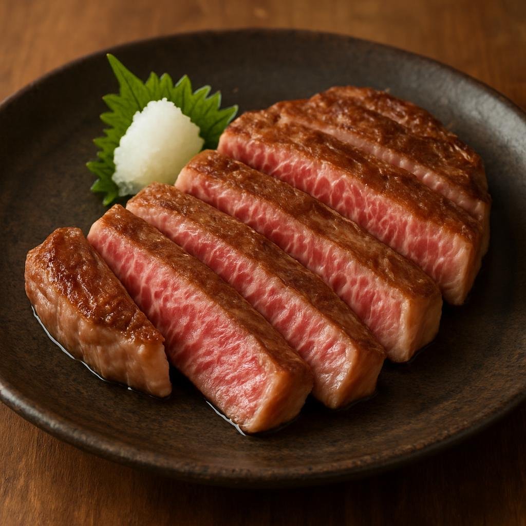 Entree: Japan – Hokuriku – 能登牛ステーキ ➤ Noto gyū sutēki (Simply seasoned, seared premium Noto wagyu beef steak that highlights intense marbling and natural flavor) recipe