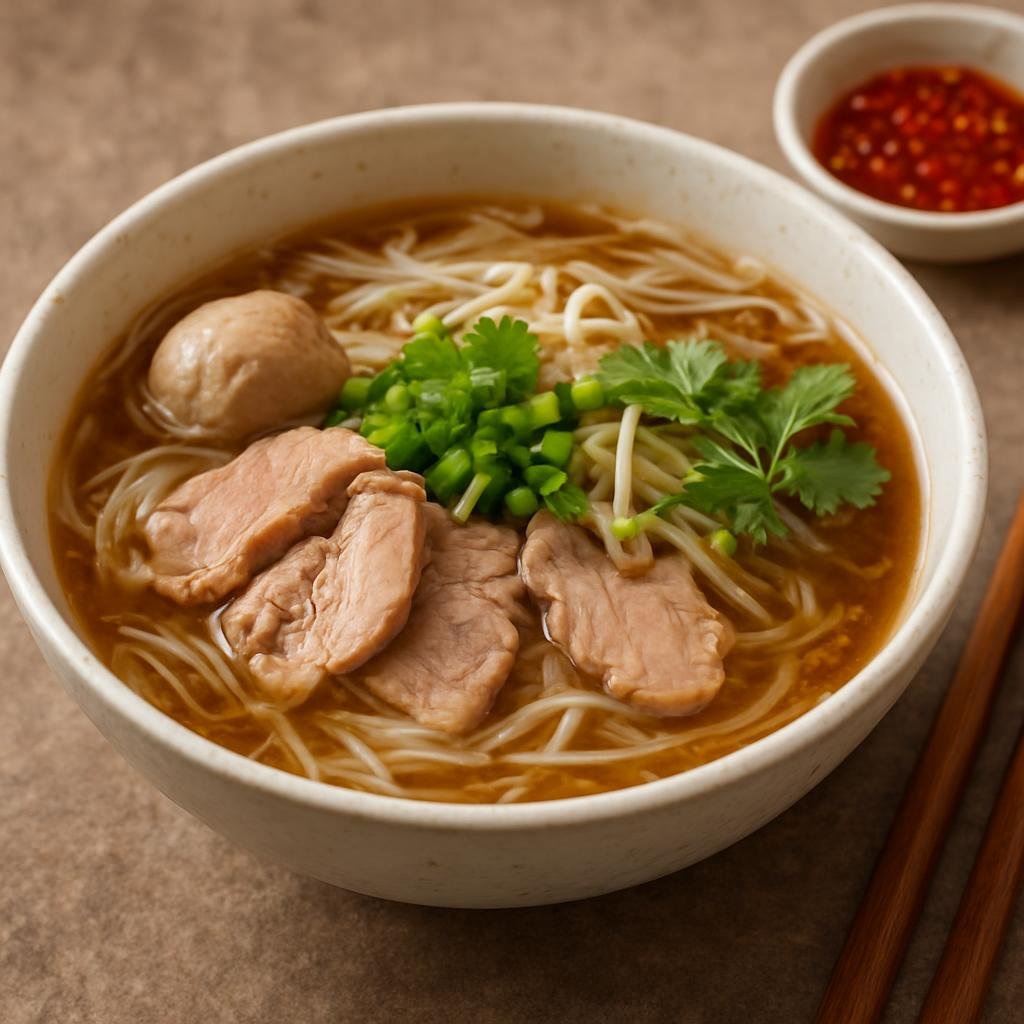 Entree: Cambodia – Mekong Cambodia – គុយទាវ ➤ kuy teav (Cambodian clear rice noodle soup with meat and aromatic broth) recipe
