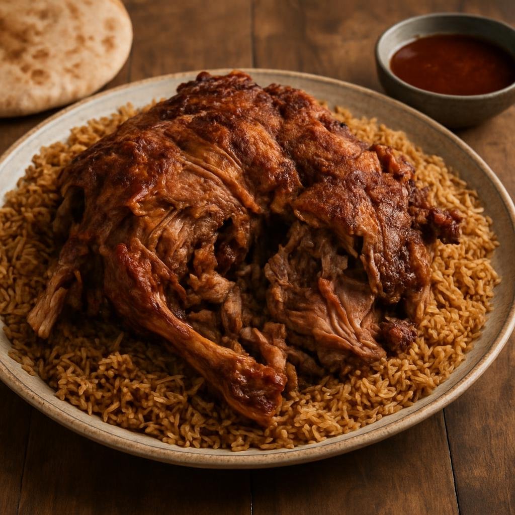 Entree: Saudi Arabia – Najd – حنيد ➤ Hanith (Slow-roasted spiced lamb traditionally cooked in a sealed oven or pit until very tender) recipe