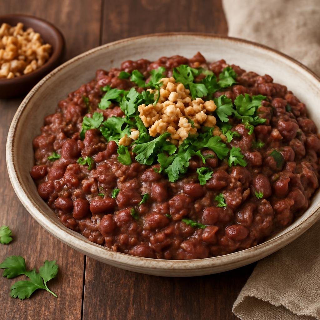 Entree: Russia – Caucasus Russia – ლობიო ➤ Lobio (Georgian-style seasoned red bean stew or mashed beans with walnuts and fresh herbs) recipe