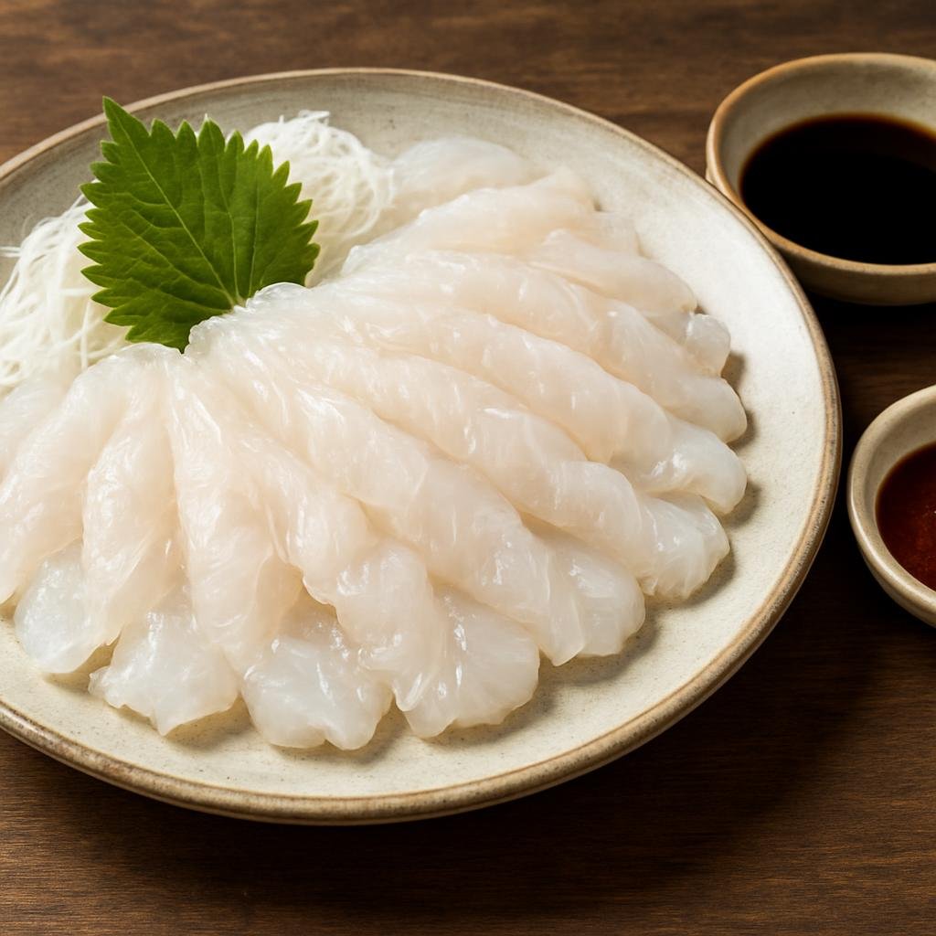 Entree: Antarctica – Southern Culinary Region – Icefish Sashimi (Thinly sliced raw Antarctic icefish served sashimi-style with traditional dipping sauces) recipe