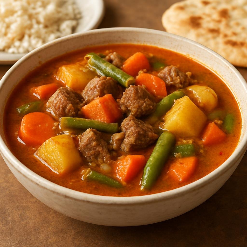 Entree: Djibouti – Southern Culinary Region – Maraq (Spiced meat and vegetable brothy stew commonly served with rice or flatbread) recipe