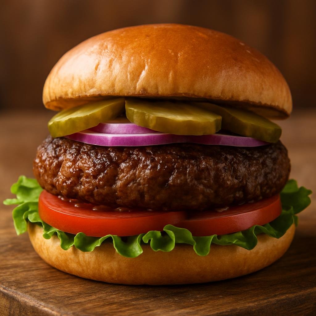 Entree: Canada – Central Culinary Region – Bison Burger (Grilled or pan-seared ground bison patties served on buns with classic toppings) recipe