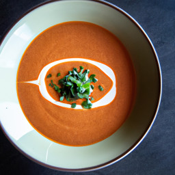 Entrée: United States – Roasted Tomato-Basil Bisque recipe