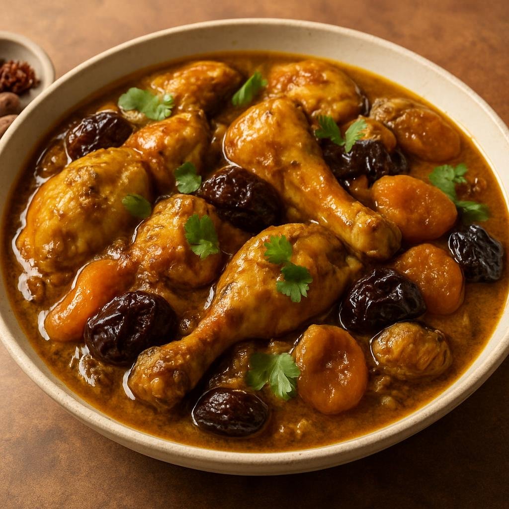 Entree: South Africa – Johannesburg & Gauteng – Cape Malay Curry (Aromatic Cape Malay-style curried chicken simmered with warm spices and sweet dried fruit) recipe