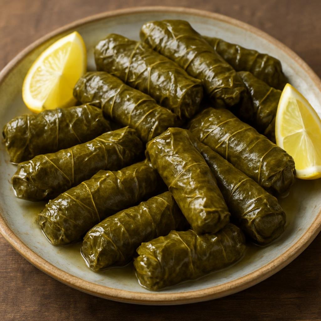 Entree: Syria – Euphrates Valley – يالانجي ➤ Yalanji (Stuffed grape leaves filled with rice, herbs, and lemon) recipe