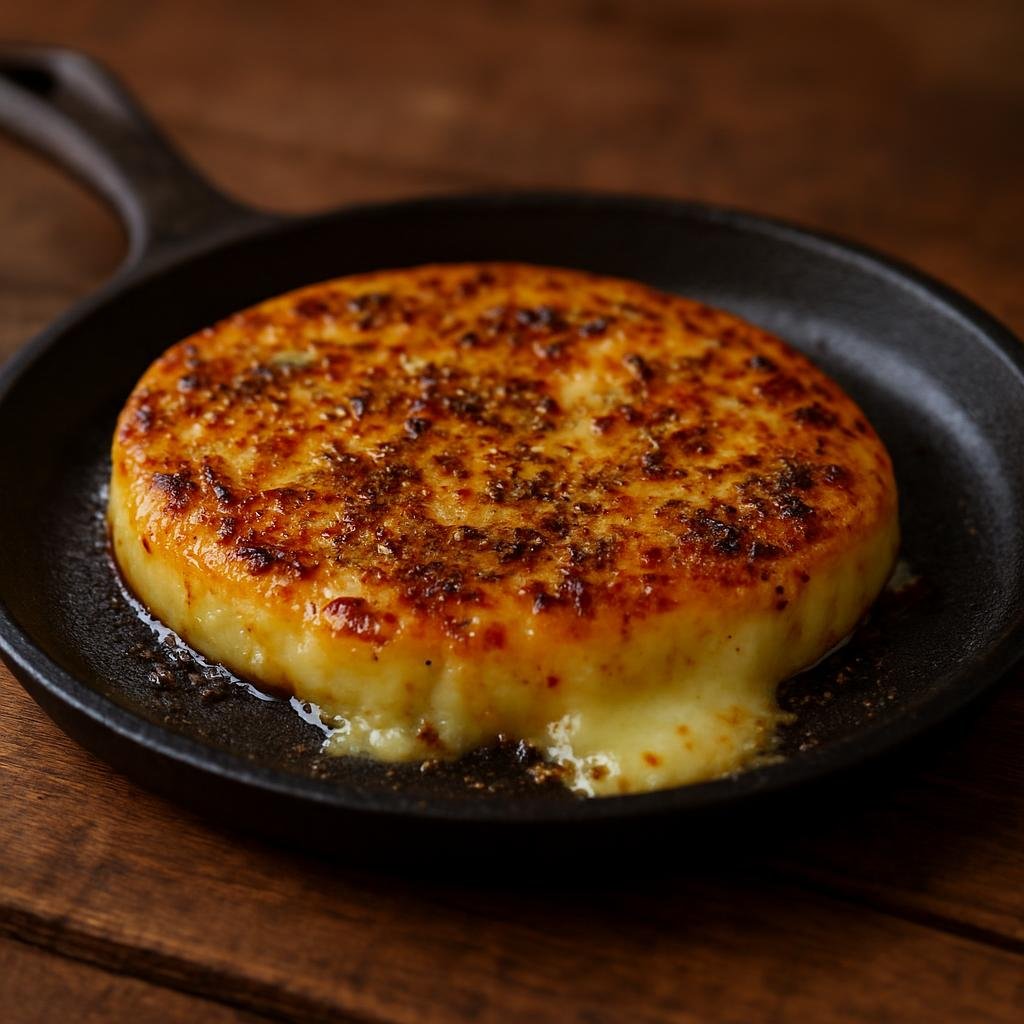 Entree: Argentina – Central Culinary Region – Provoleta (Grilled seasoned provolone cheese served hot and melty, traditionally enjoyed at an asado) recipe