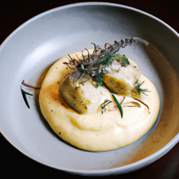 Creamy Porcini Polenta with Juniper-Rosemary Butter recipe