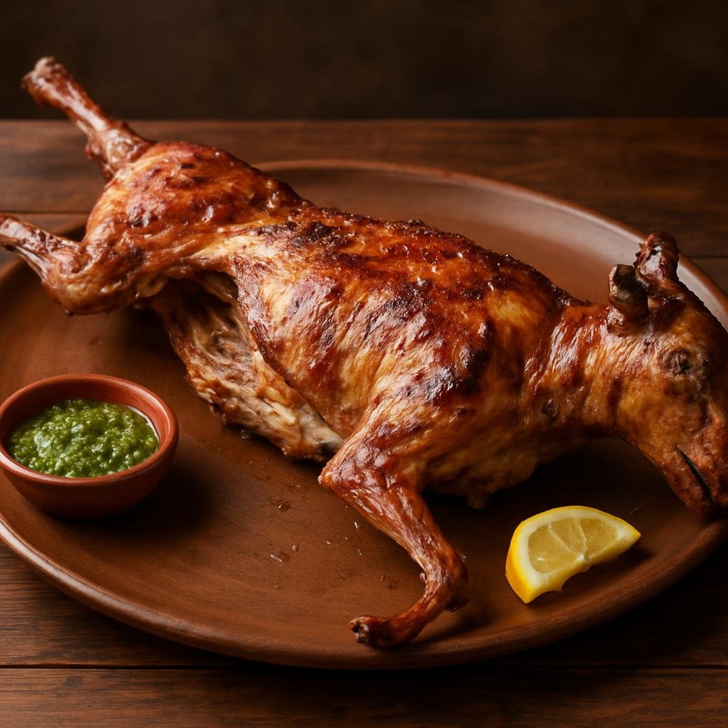 Entree: Argentina – Cuyo – Chivito al Asador (Spit-roasted young goat slow-grilled over embers and seasoned simply for asado service) recipe