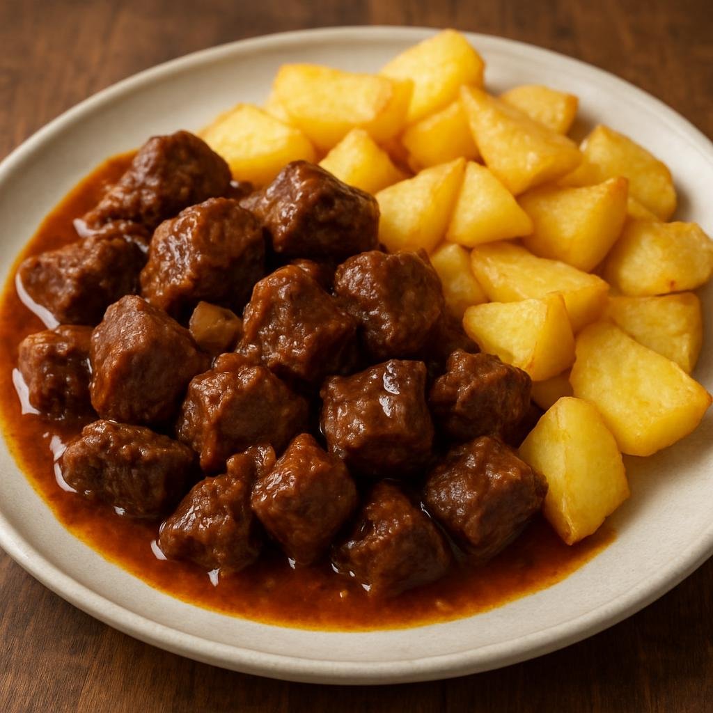 Entree: Portugal – Madeira – Picado (Madeiran garlic-and-wine beef stew of bite-sized beef cubes, typically served with fried potatoes) recipe