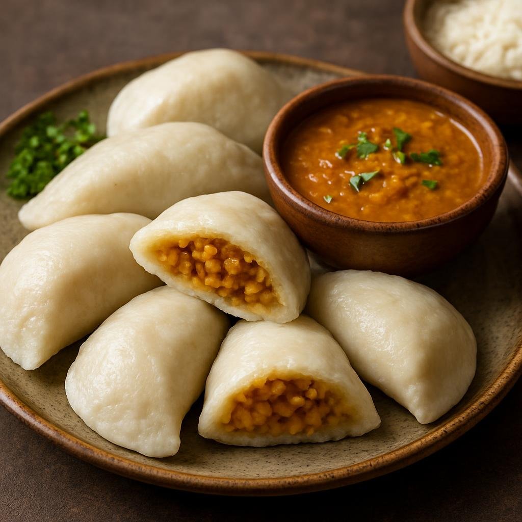 Entree: India – Bihar & Jharkhand – दाल पिठा ➤ Dal Pitha (rice dumplings stuffed with spiced lentils) recipe
