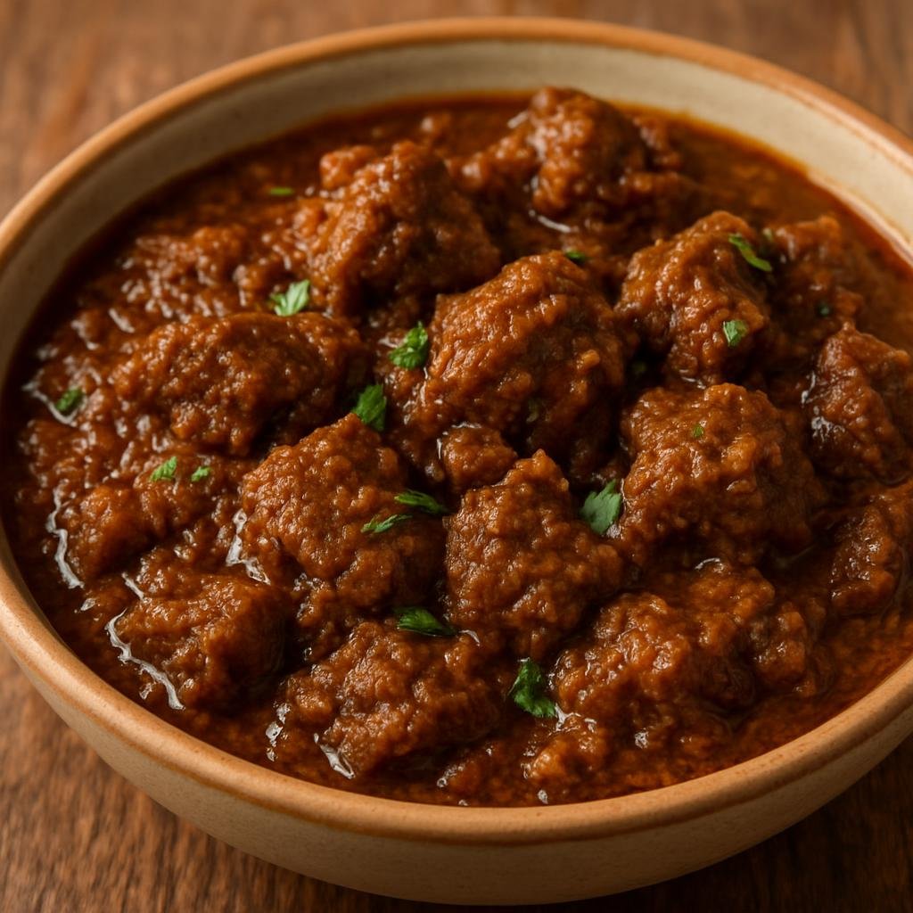 Entree: Bangladesh – Dhaka & Central Bangladesh – বীফ ভুনা ➤ Bif Bhuna (A thick, aromatic Bengali-style spiced beef curry cooked until the masala reduces and clings to tender beef pieces) recipe