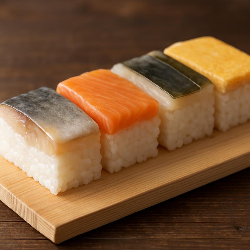 Entree: Japan – Kansai / Osaka-Kyoto – 箱寿司 ➤ Hakozushi (Pressed box sushi of seasoned rice layered with fish or toppings and formed in a rectangular wooden mold) recipe