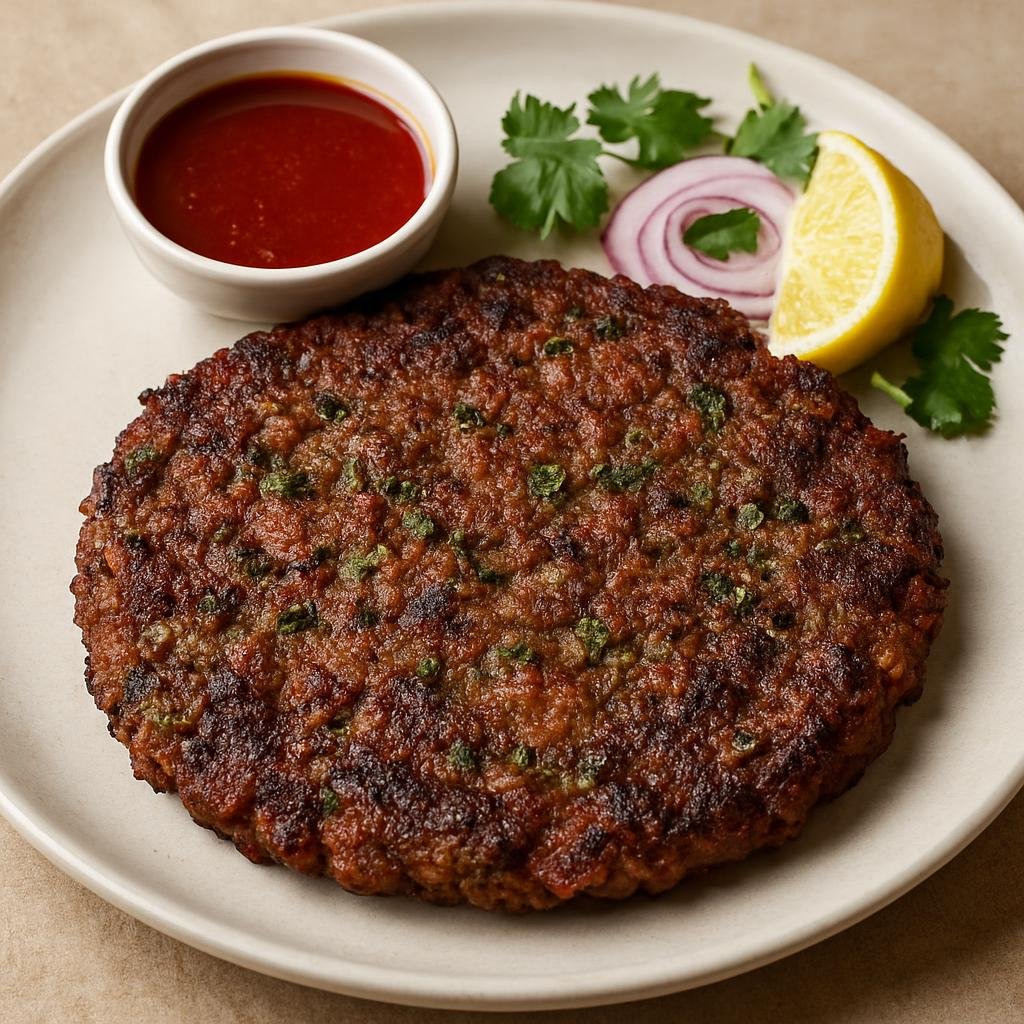 Entree: Pakistan – Khyber Pakhtunkhwa – پشاوری چپلی ➤ Peshawari Chapli (spiced flattened beef kebab from Peshawar) recipe
