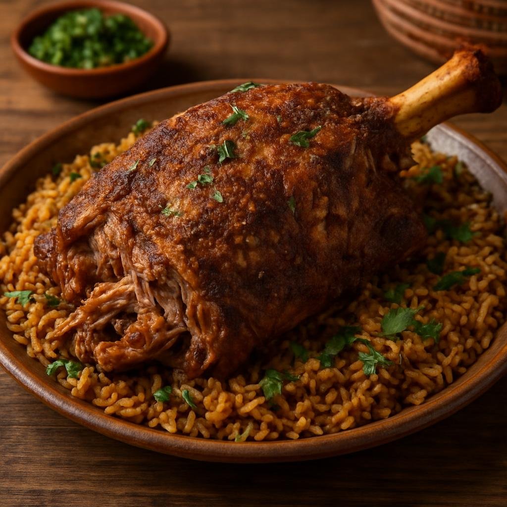 Entree: Morocco – Marrakesh – مشوي ➤ al-mashwi (Slow-roasted lamb seasoned with Moroccan spices) recipe