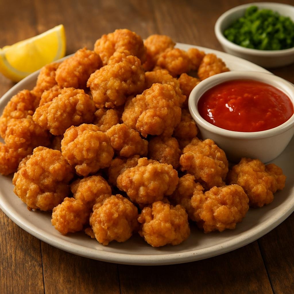Entree: United States – Cajun Louisiana – Fried Alligator (Cajun-style battered and deep-fried alligator meat, crisp on the outside and tender inside) recipe