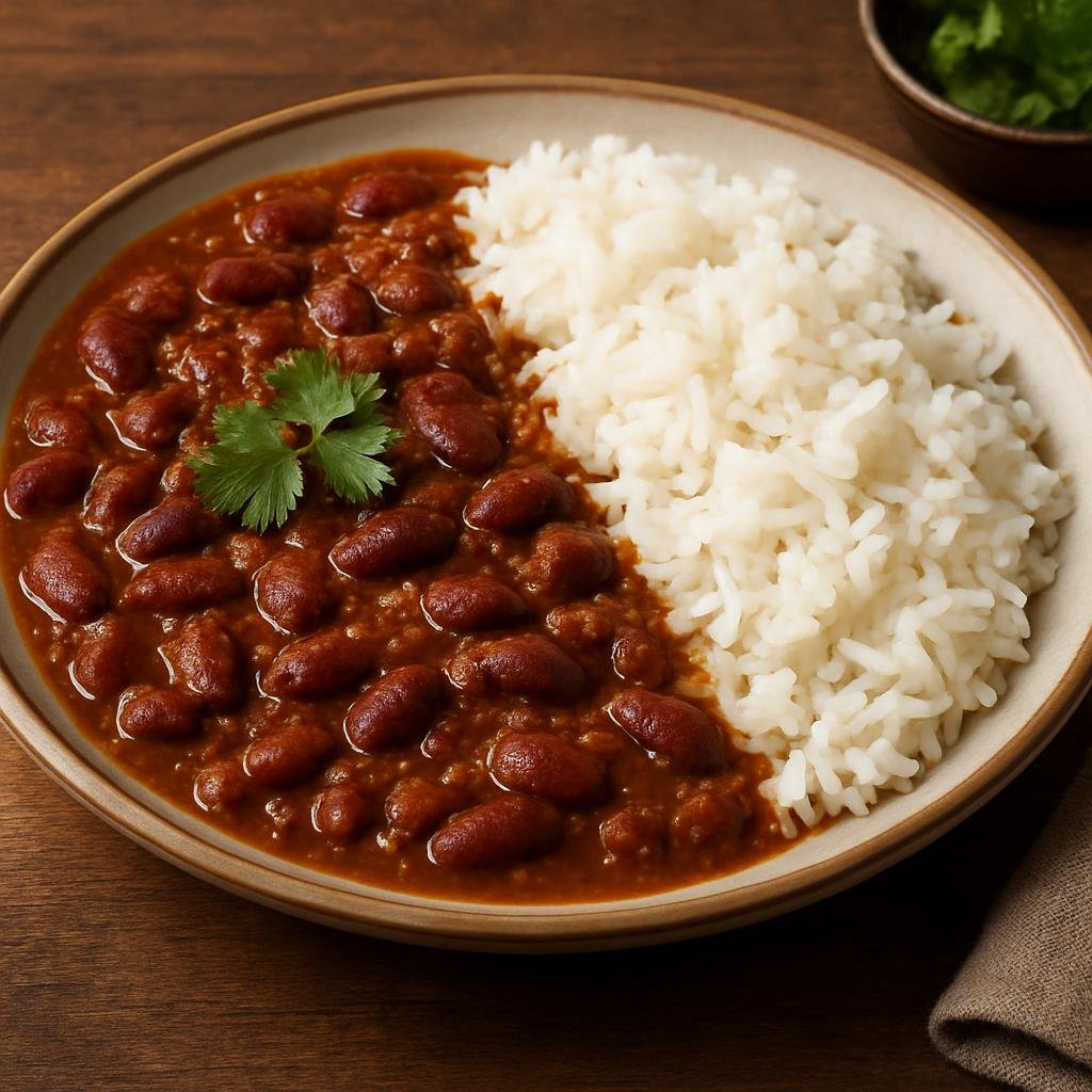 Entree: India – Punjab – ਰਾਜਮਾ ਚਾਵਲ ➤ Rājmā Chāval (Red kidney bean curry served with steamed rice) recipe