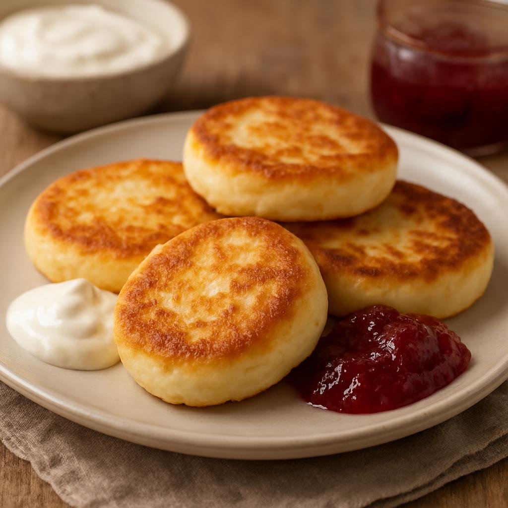 Entree: Ukraine – Odesa & Black Sea – Сирники ➤ Syrnyky (Pan-fried cottage cheese pancakes made from fresh farmer's cheese) recipe