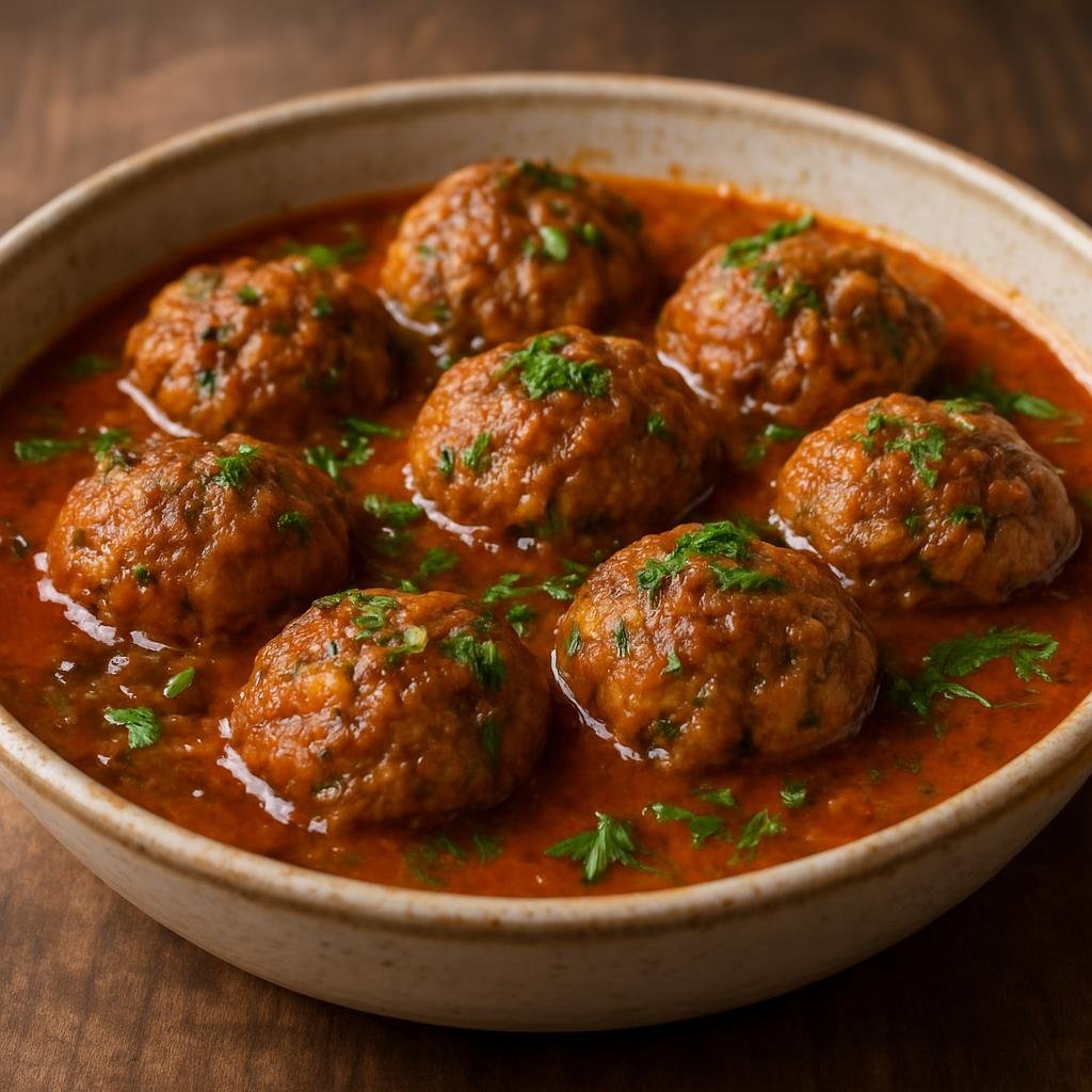 Entree: Armenia – Yerevan & Central Armenia – կուֆթա ➤ kufta (Spiced ground meat patties simmered in a fragrant broth or tomato-herb sauce) recipe