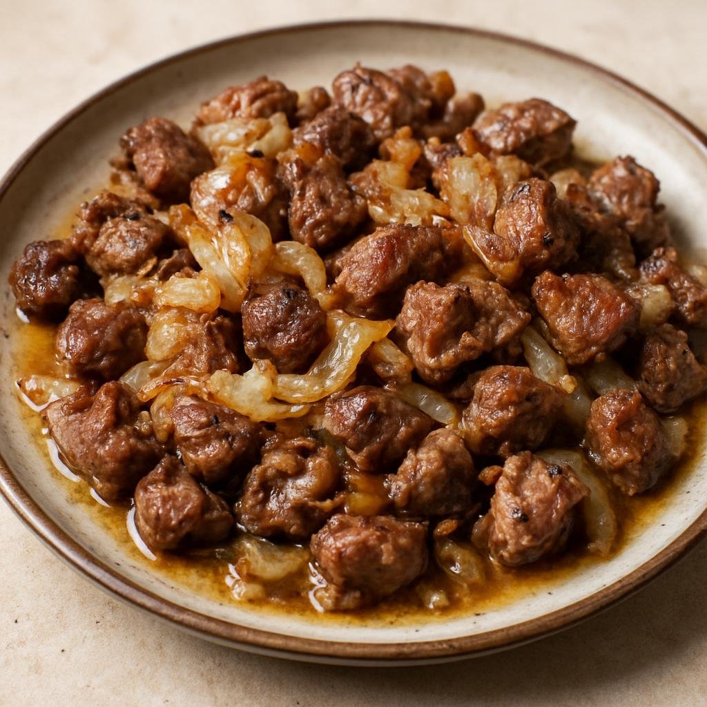Entree: Azerbaijan – Nakhchivan – Jiz Biz (Sautéed or grilled small pieces of lamb cooked with rendered tail fat and onions, a Nakhchivan specialty) recipe