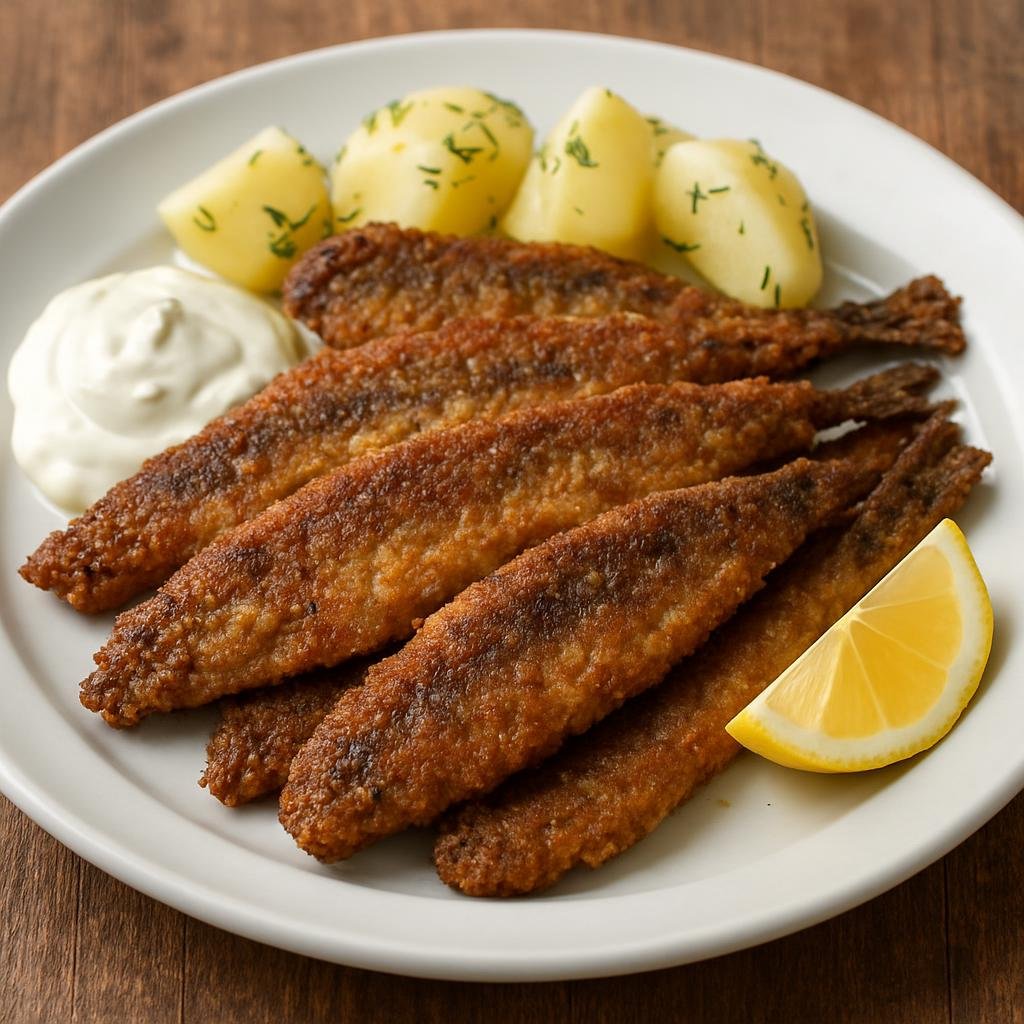 Entree: Finland – Southern Finland – Silakkapihvit (Pan-fried Baltic herring fillets coated in flour or rye crumbs) recipe