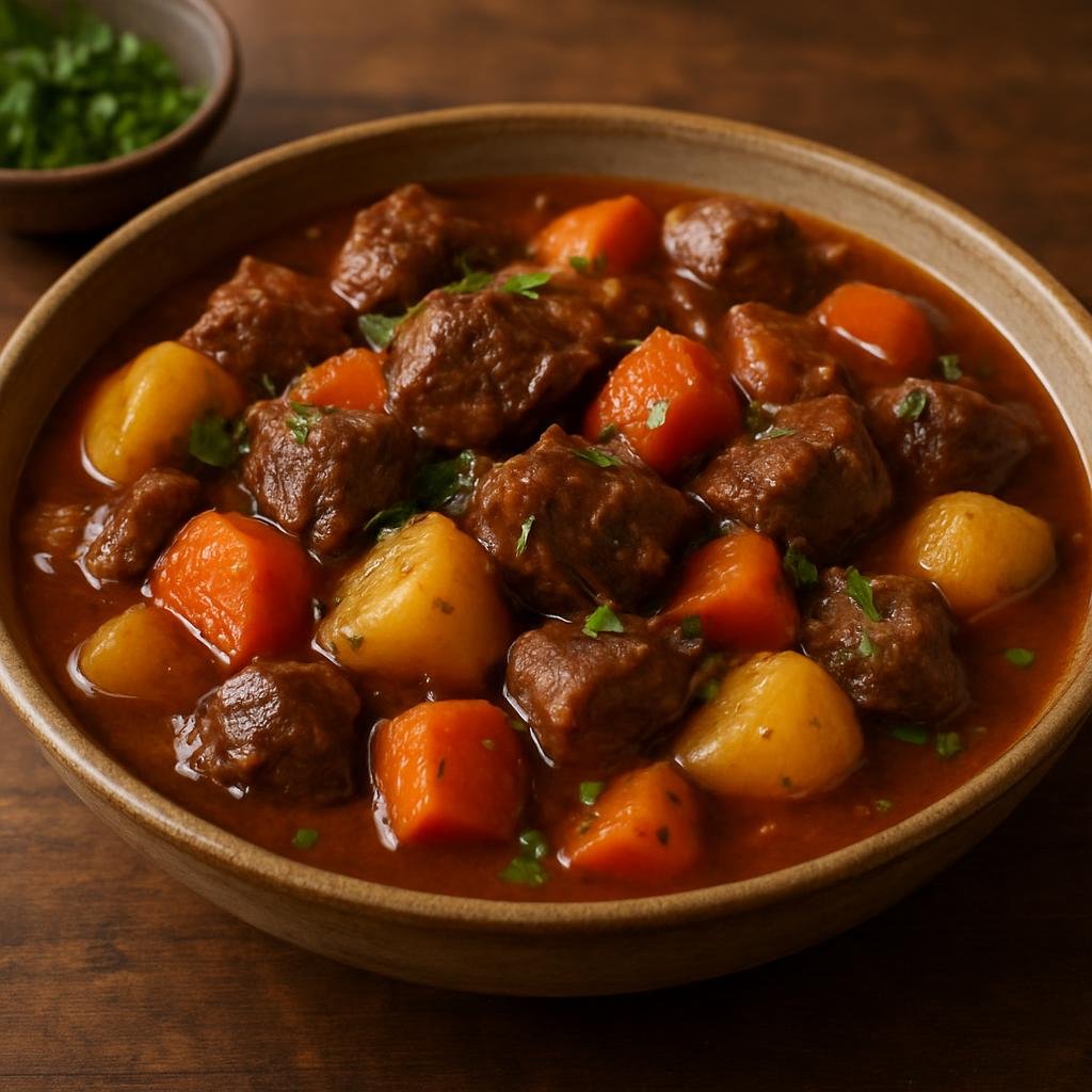Entree: Chile – Patagonia – Estofado de Guanaco (Hearty Patagonian slow-cooked stew of guanaco meat with root vegetables and red wine) recipe