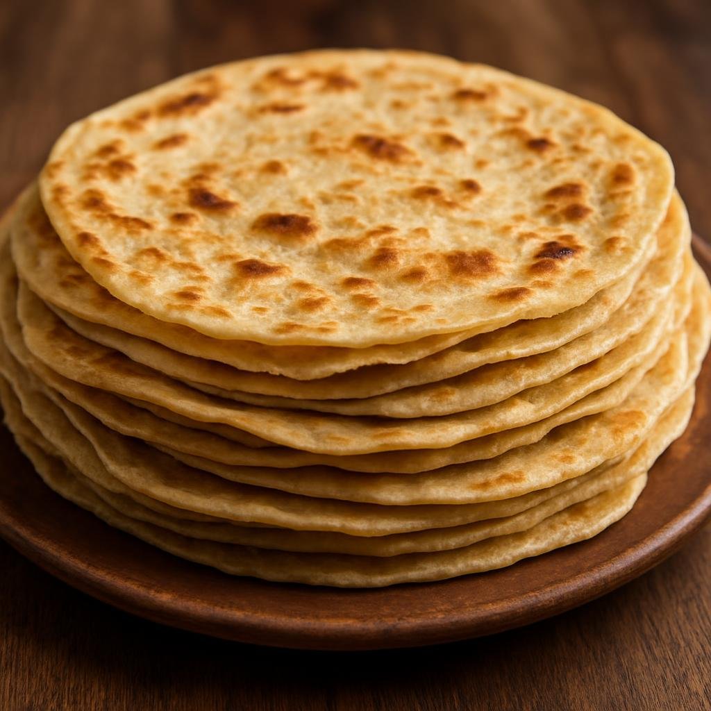 Entree: Kenya – Western Kenya – Chapati (Thin, layered unleavened flatbread cooked on a hot griddle, common across Kenyan households) recipe
