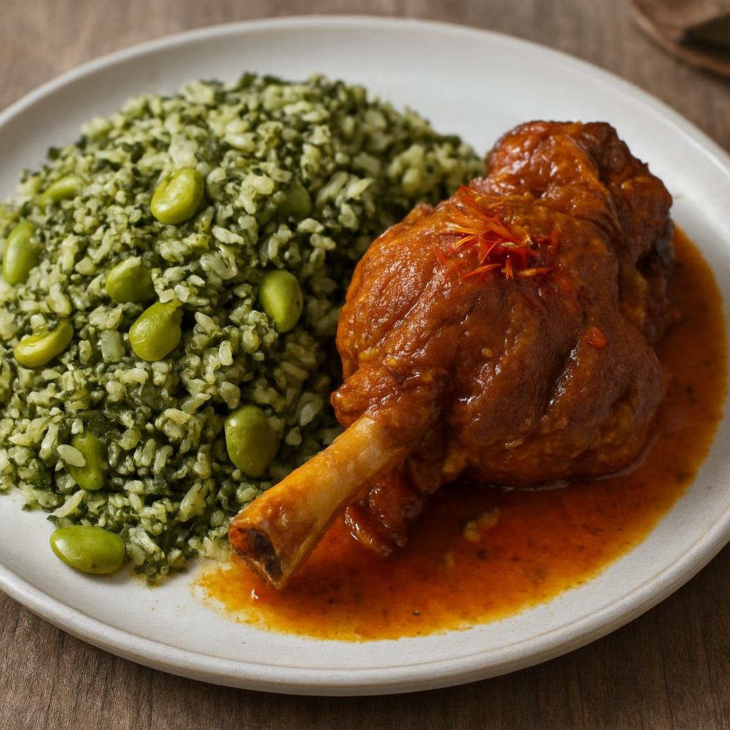 Entree: Iran – Khorasan – باقالی پلو ➤ Bāghalī Polo (Fragrant dill-and-fava bean rice typically served with saffron-braised lamb) recipe