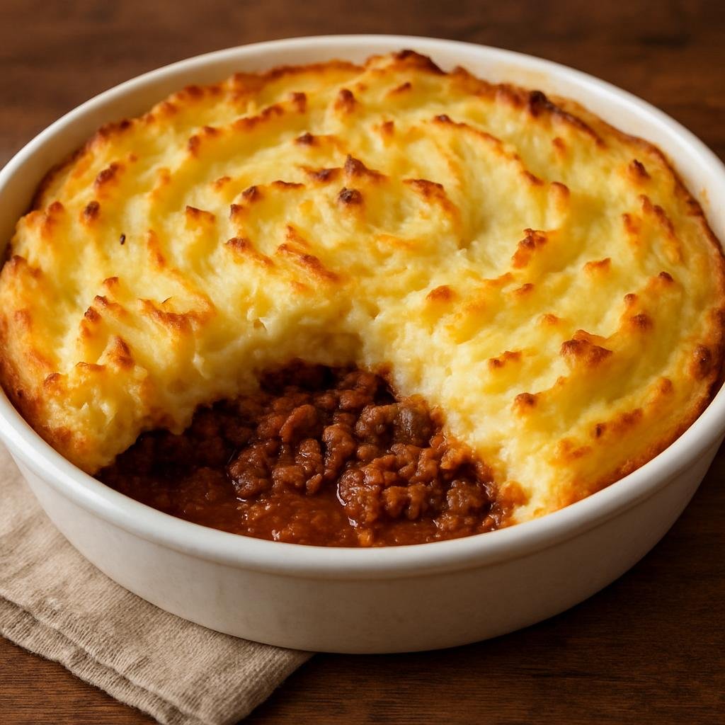 Entree: Argentina – Cuyo – Pastel de Papa (Baked Argentine potato pie topped with mashed potatoes and a savory beef filling) recipe