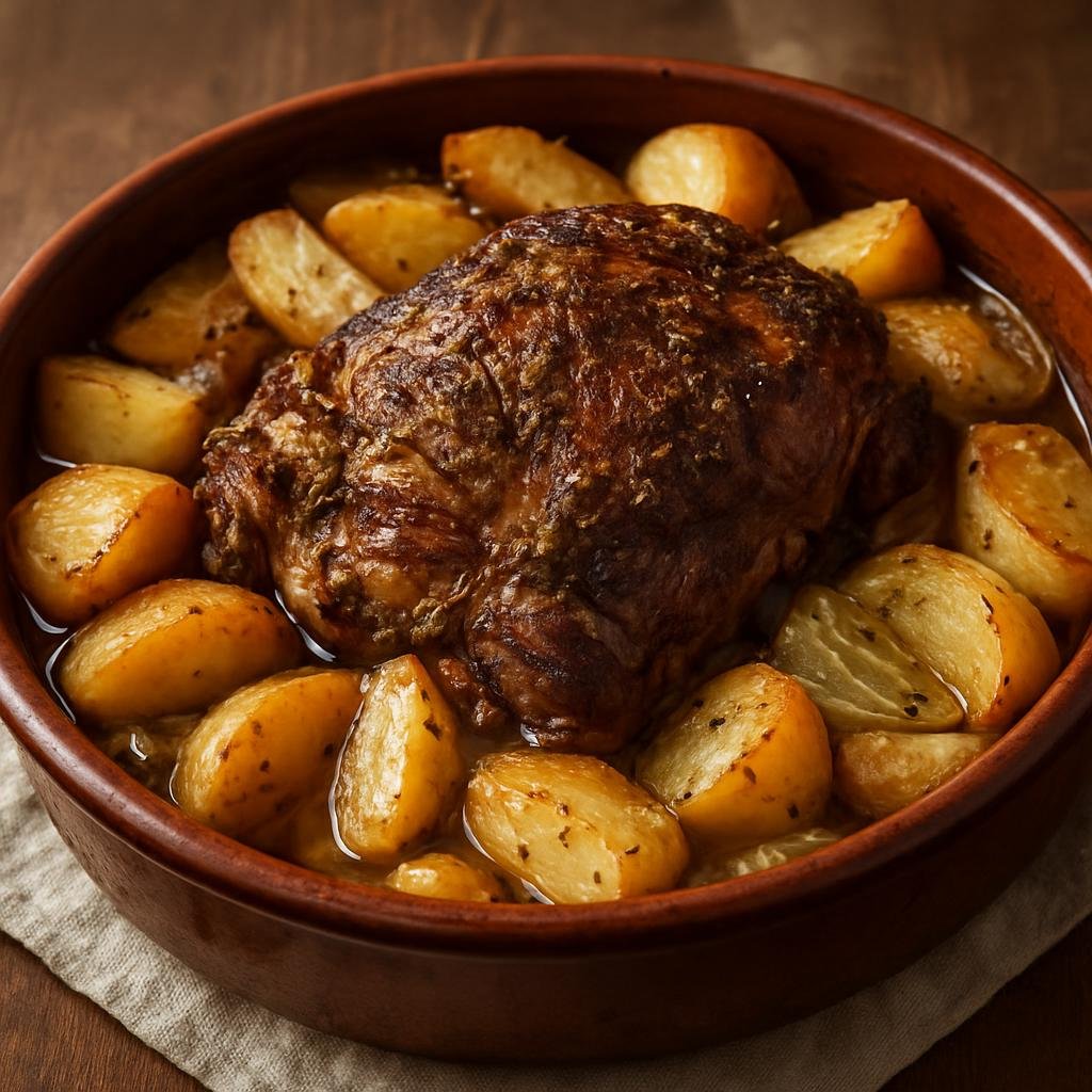 Entree: Greece – Greek Pontic Cuisine – Ποντιακό Κλέφτικο ➤ Pontiakó Kléftiko (Slow-baked, herb-scented lamb sealed and roasted until meltingly tender with potatoes and onions) recipe