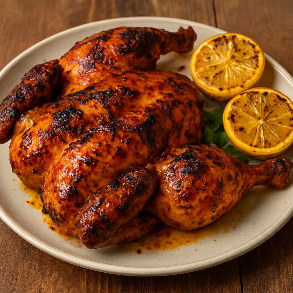 Entree: Portugal – Madeira – Frango no Churrasco (Madeira-style charcoal-grilled whole chicken marinated in piri-piri and citrus) recipe