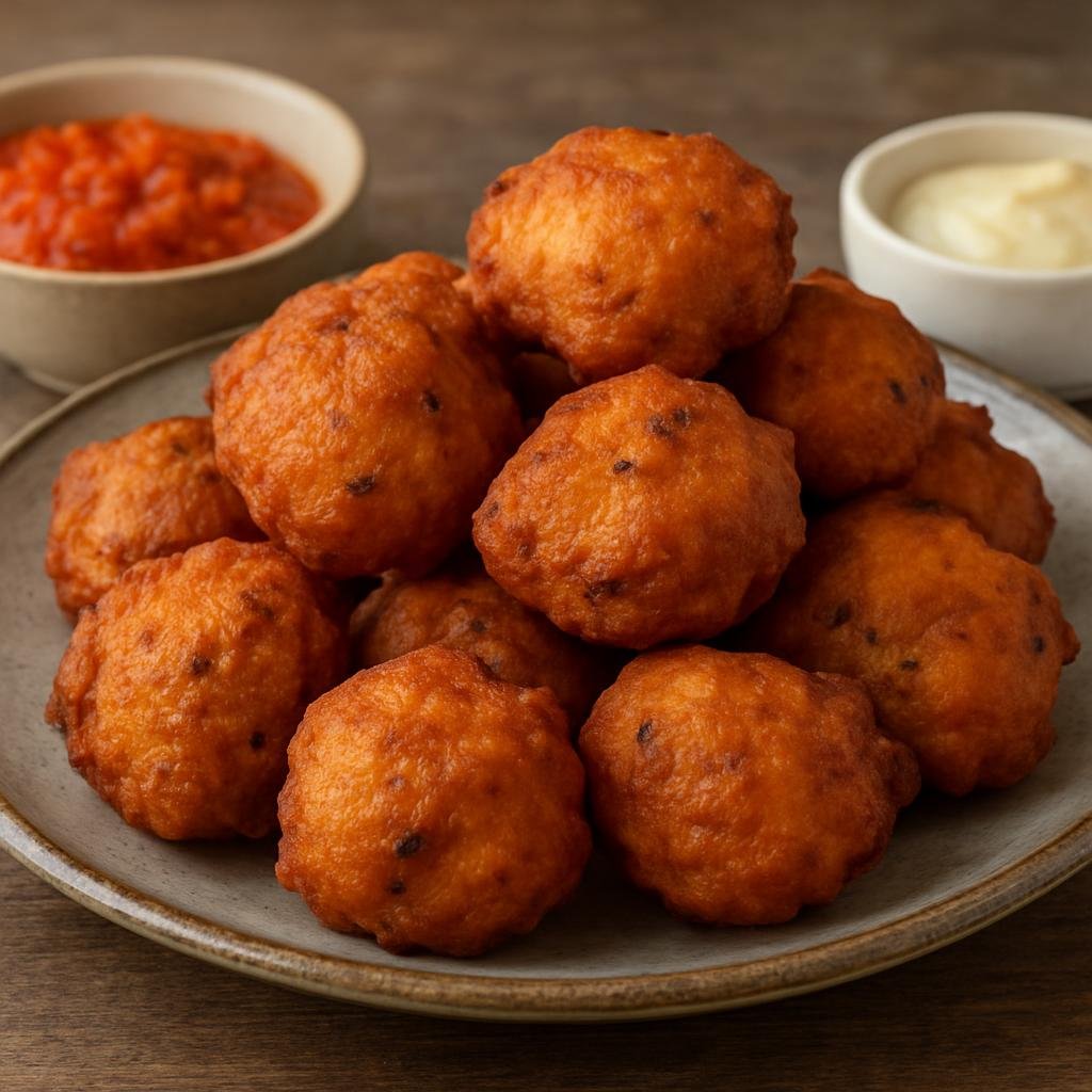 Entree: Nigeria – Lagos Street Food – Akara (Deep-fried seasoned black-eyed pea fritters commonly sold as street food) recipe