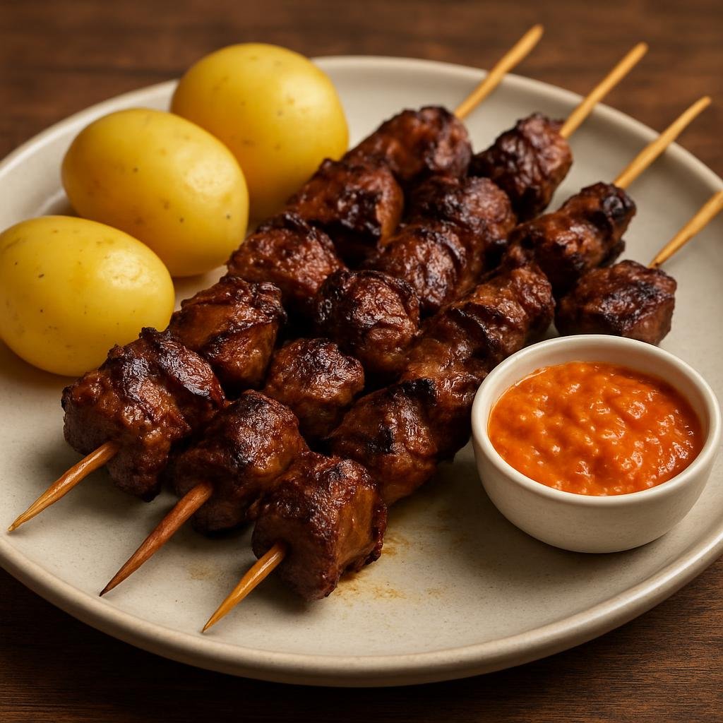 Entree: Peru – Lima / Criollo – Anticuchos (Skewered, marinated and charcoal-grilled beef heart typical of Peruvian street and criollo cuisine) recipe