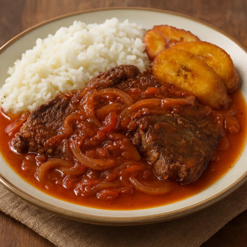 Entree: Colombia – Central Culinary Region – Sobrebarriga (Braised flank steak simmered in a savory tomato-onion sauce) recipe