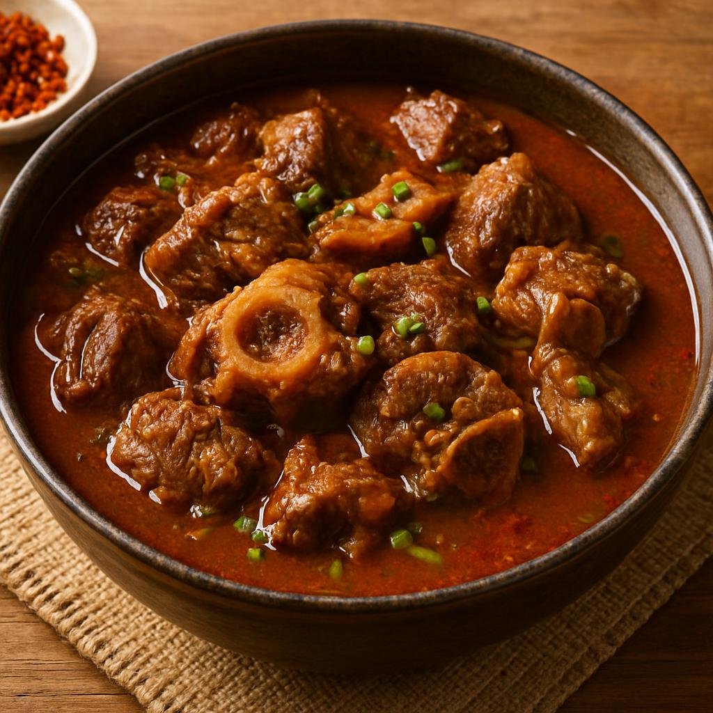 Entree: Philippines – Mindanao – Balbacua (Filipino slow-braised beef and oxtail stew made with collagen-rich cuts in a savory broth) recipe