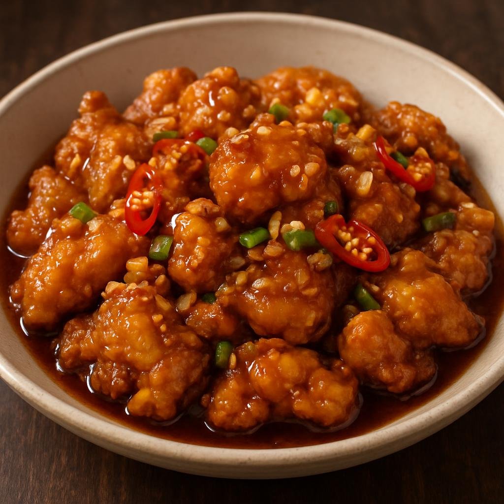 Entree: Indonesia – Chinese-Indonesian – Ayam Koloke (Crispy fried chicken tossed in a sweet-savory garlic soy glaze) recipe