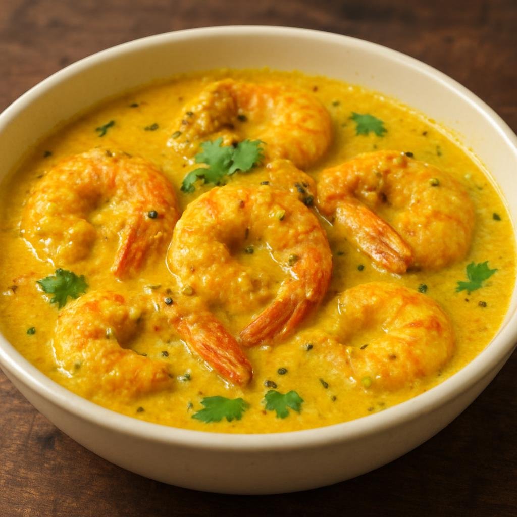 Entree: Bangladesh – Sylhet – দই চিংড়ি ➤ Doi Chingri (Prawns simmered in a tangy yogurt and mustard sauce) recipe