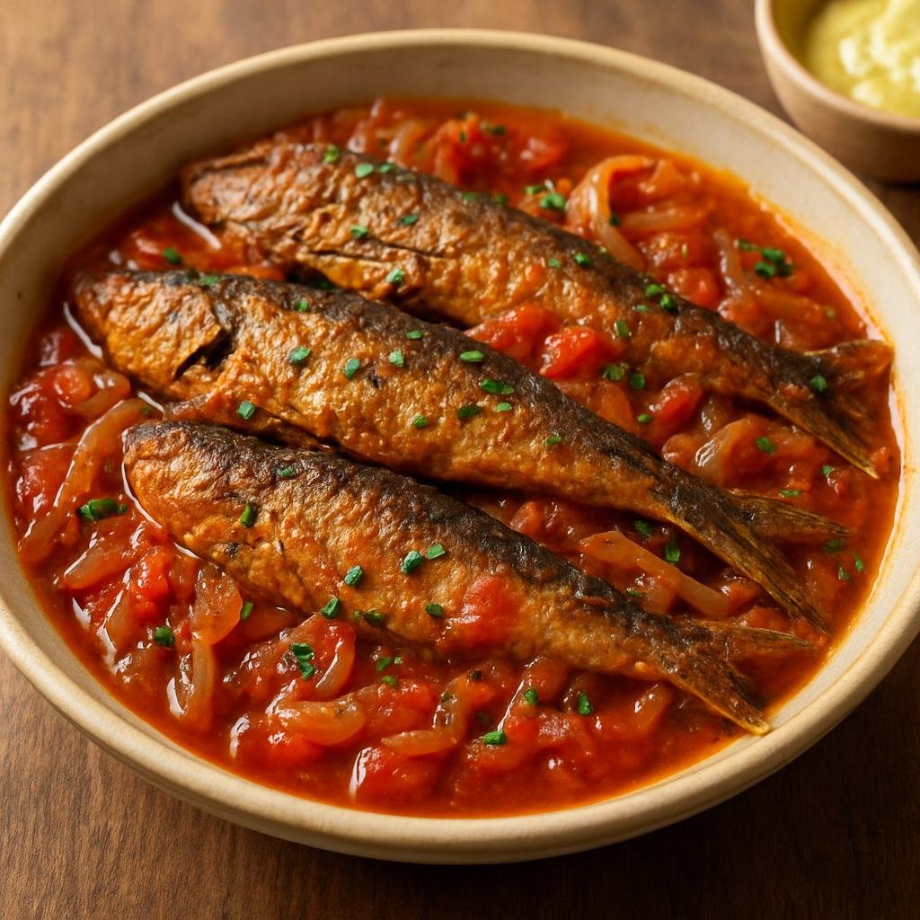 Entree: Egypt – Upper Egypt – رنجة ➤ Renga (Salted herring pan-fried or stewed with onions and tomatoes) recipe