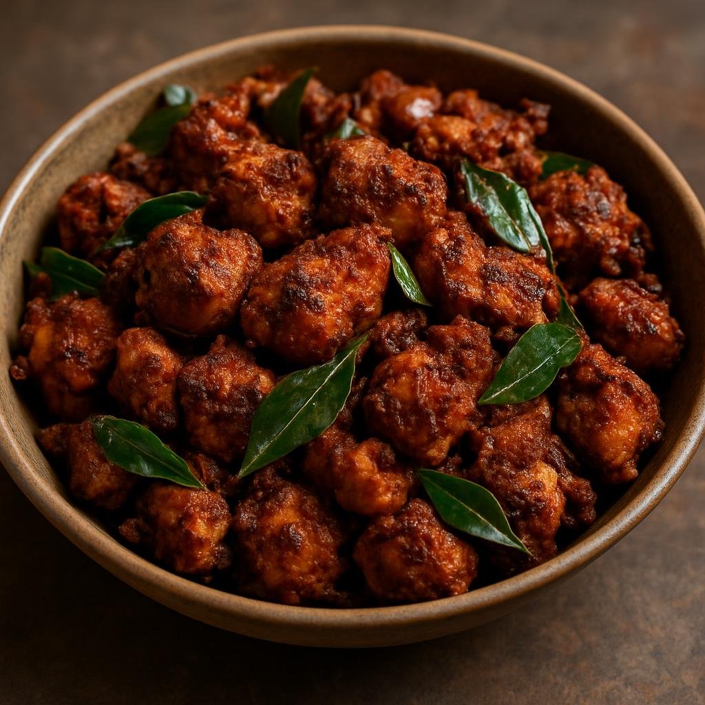Entree: India – Chettinad – கோழி வறுவல் ➤ Kōḻi Varuval (Spicy Chettinad-style pan-fried chicken tossed with roasted spice paste and curry leaves) recipe