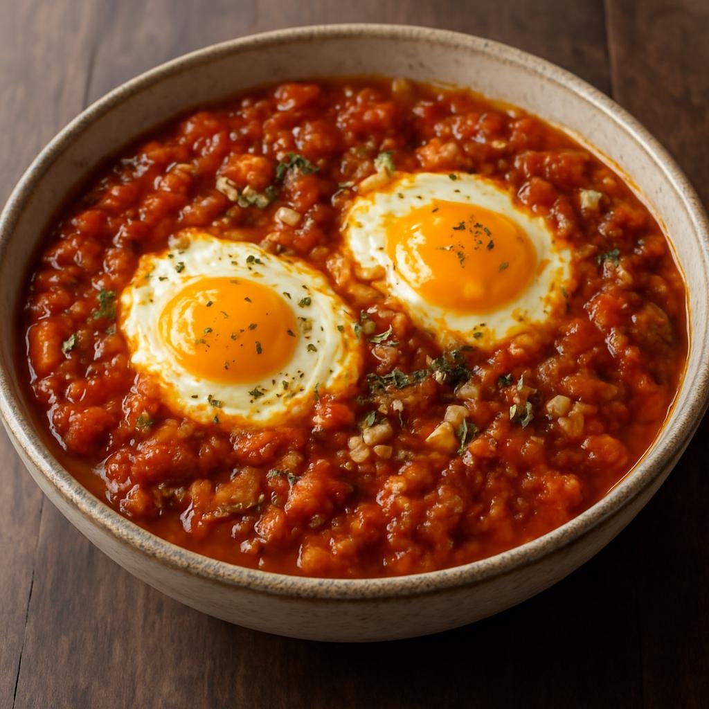 Entree: Iran – Mazandaran – میرزا قاسمی ➤ Mirzā Qāsemi (Smoky roasted eggplant and tomato stew finished with garlic and eggs) recipe