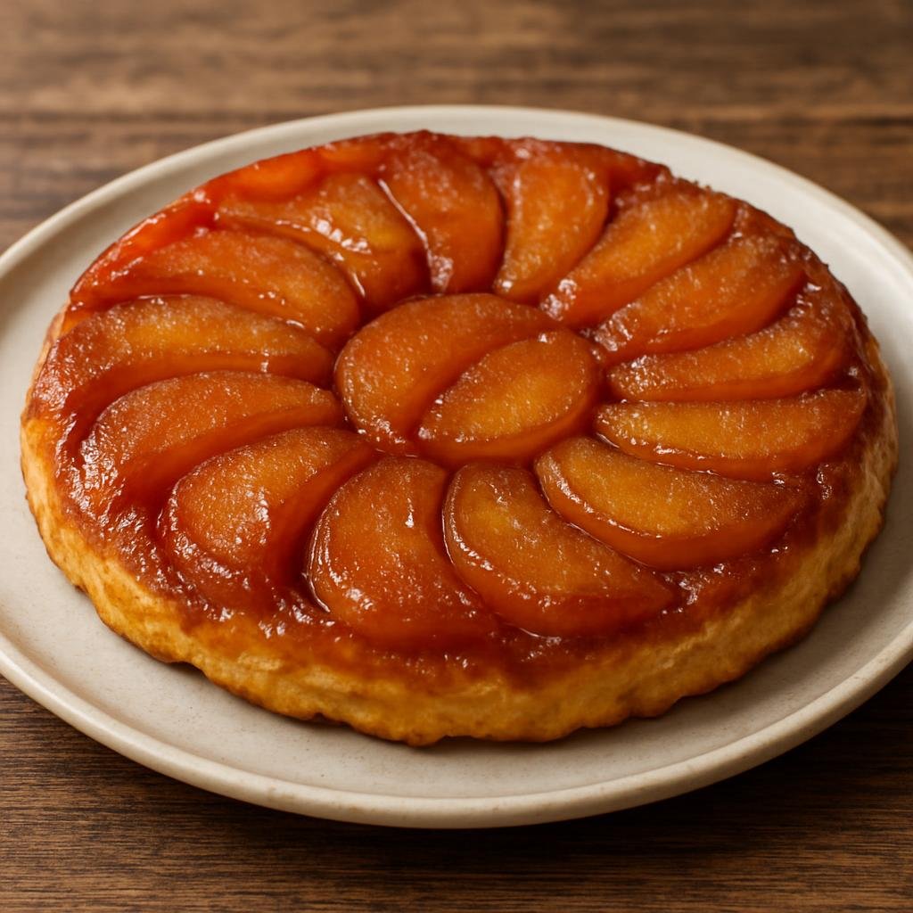 Entree: France – Central Culinary Region – Tarte Tatin (Upside-down caramelized apple tart baked under pastry then inverted to serve) recipe