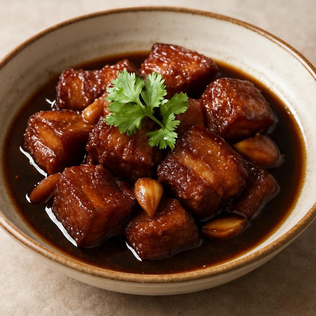 Entree: Thailand – Southern Thailand – หมูฮ้อง ➤ Muu hong (Southern Thai braised pork belly in a sweet savory soy-garlic reduction) recipe