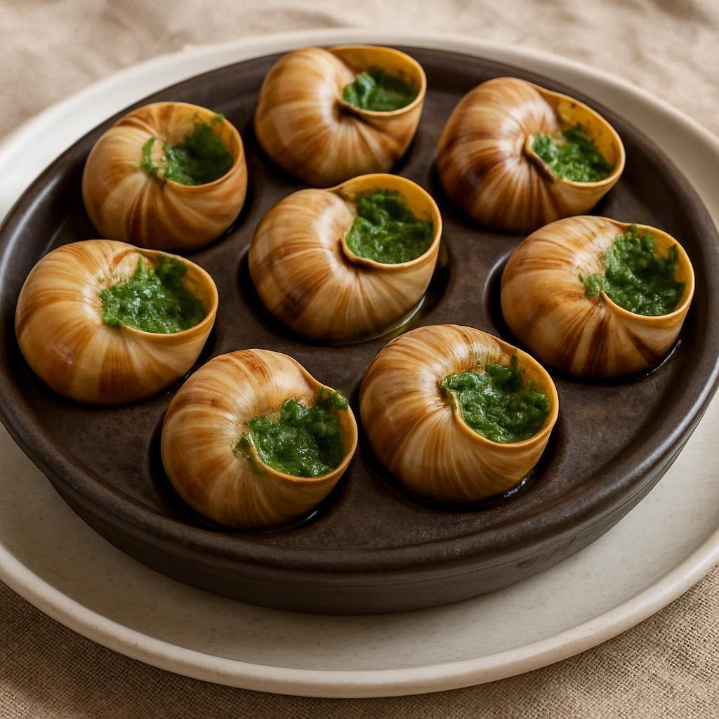 Entree: France – Central Culinary Region – Escargots de Bourgogne (Burgundy-style snails baked in garlic and parsley butter) recipe