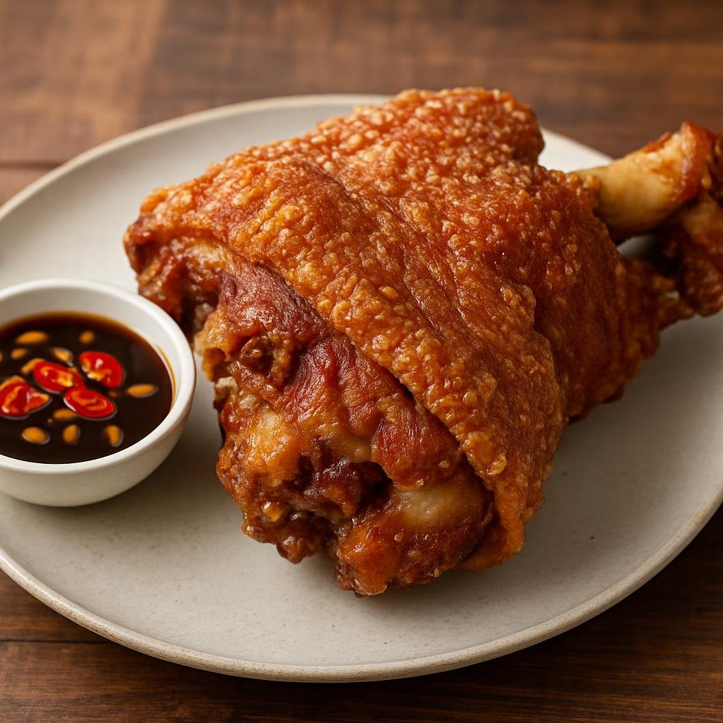 Entree: Philippines – Tagalog / Manila – Crispy Pata (Deep‑fried whole pork leg hock with crackling skin served with a vinegar‑soy dipping sauce) recipe