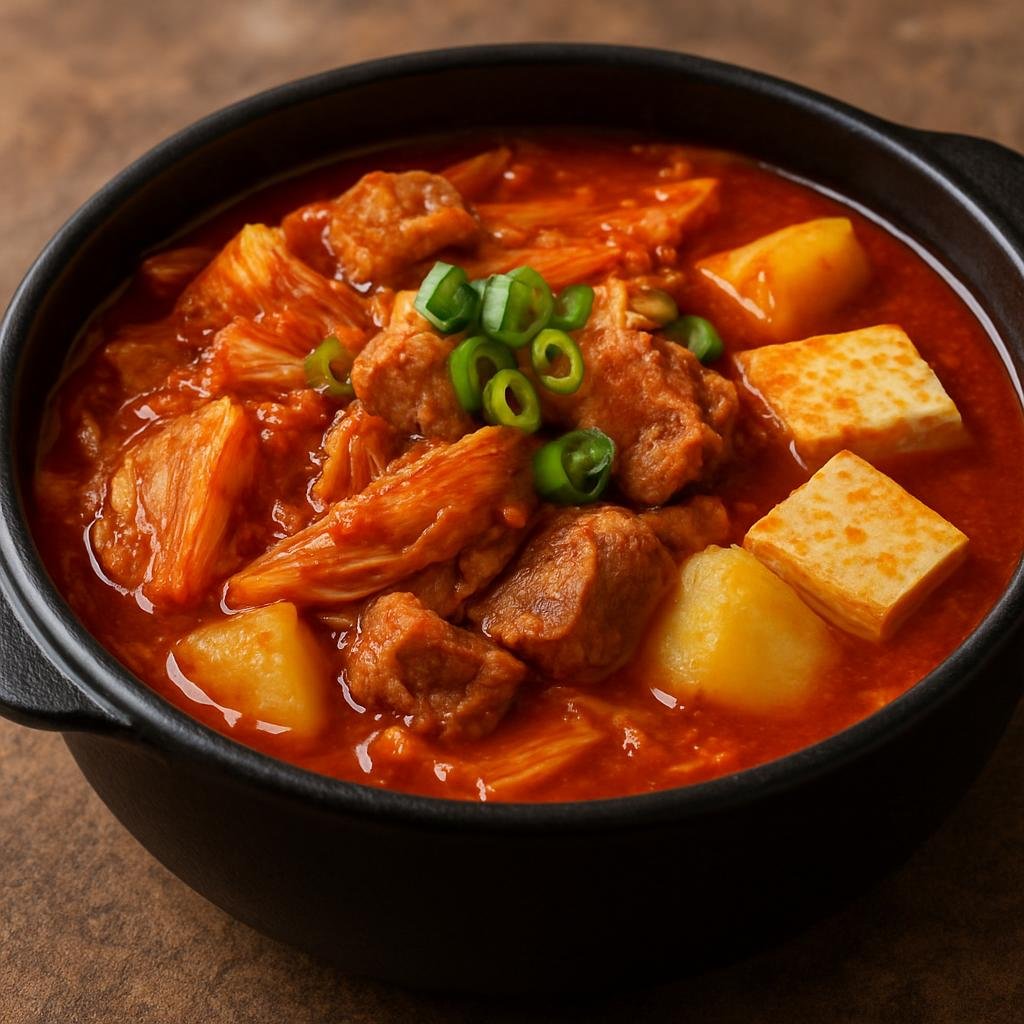 Entree: Russia – Far East Russia – Корё-сарам кимчи джигэ ➤ Koryo-saram kimchi jjigae (Spicy, sour kimchi stew made by Koryo-saram with pork, tofu, and potatoes) recipe
