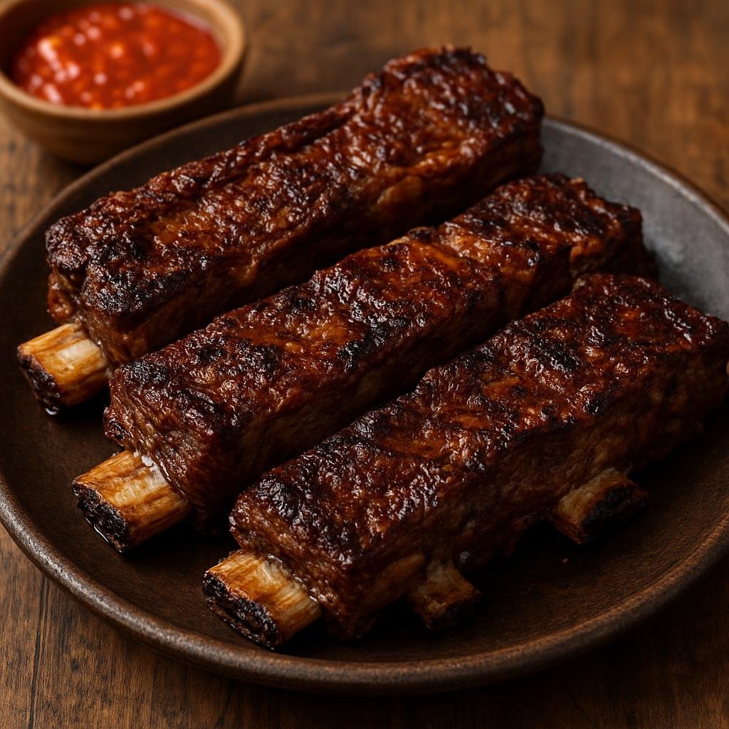Entree: Argentina – Northwest Argentina – Asado de Tira (Cross-cut beef short ribs grilled slowly over embers for smoky Argentine barbecue) recipe