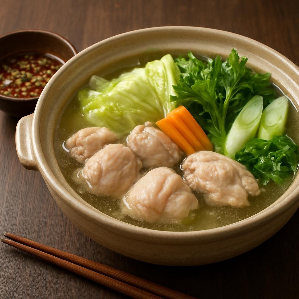 Entree: Japan – Kyushu – 博多水炊き ➤ Hakata Mizutaki (Fukuoka-style clear chicken hot pot served with vegetables and dipping sauce) recipe