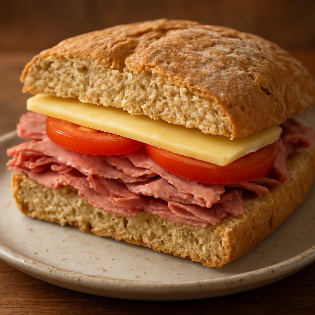 Entree: United Kingdom – Northern Ireland – Soda Bread Sandwich (Hearty sandwich using traditional Irish soda bread split and filled with savory fillings) recipe